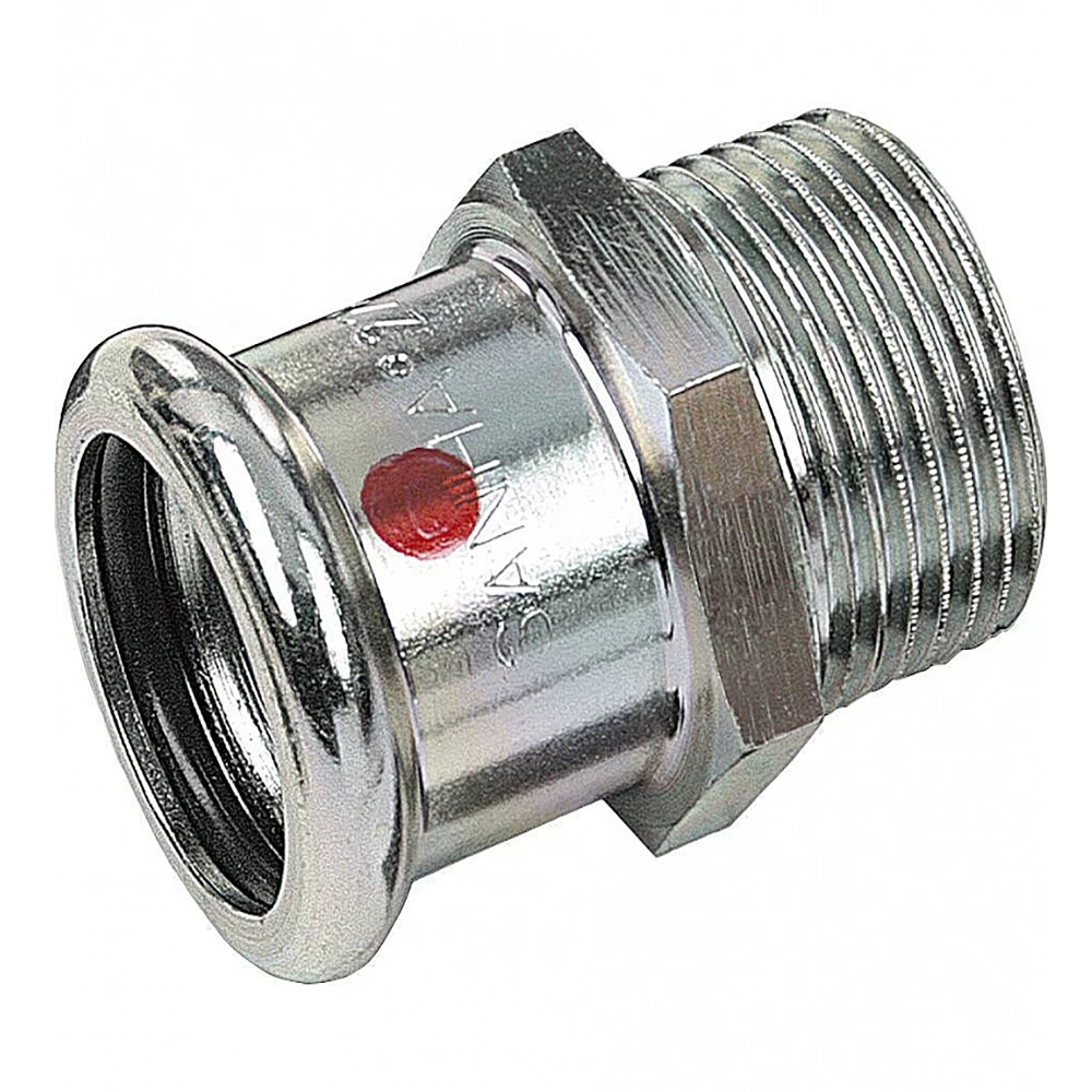 Муфта Sanha Therm 24243G Дн35x11/4″ Ру16 переходная, прессовые, ВПр-НР, корпус - нержавеющая сталь