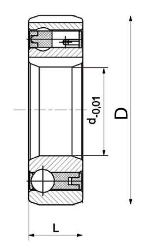 Муфта обгонная NPT CSK40P-2RS внутренний диаметр - 40мм, сопротивление крутящего момента - 10Ncm