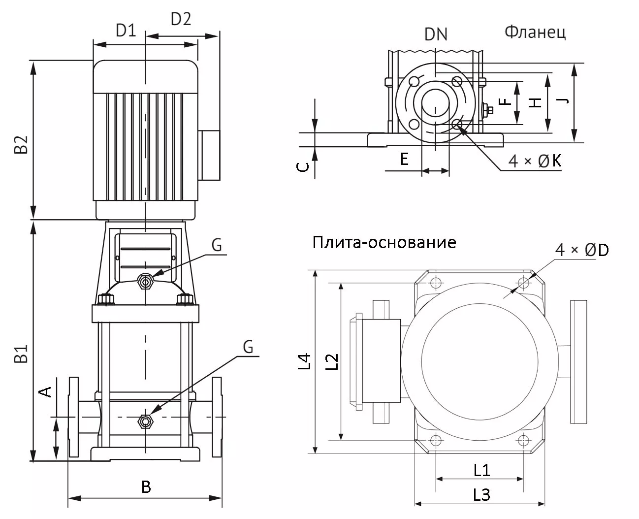 Насос многоступенчатый Unipump MVH 1-4 поверхностный, корпус - алюминий, мощность - 0.37кВт, напор - 22м, производительность - 17л/мин, 220/380В