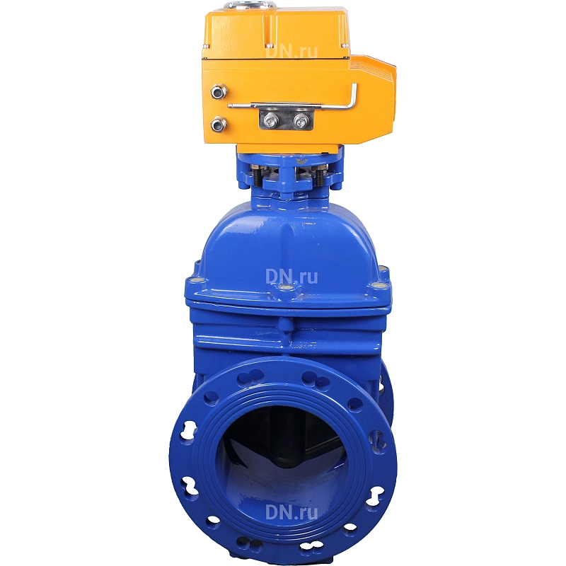 Задвижка клиновая 30ч939р (аналог МЗВ) Ду150 Ру10/16 фланцевая, клин - обрезиненный, шпиндель - невыдвижной, корпус - чугун, уплотнение - EPDM, c ISO-фланцем с электроприводом многооборотным MT-N-010EM-O1-380VAC-У1 (GVWN1414E-2W-F)