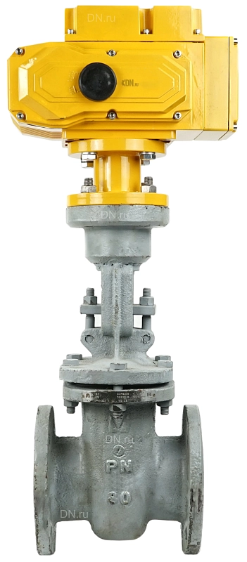 Задвижка клиновая 30с964нж МЗТА ЗКЛ2-25 Ду100 Ру25 фланцевая, клин - двухдисковый, шпиндель - выдвижной, корпус - сталь, уплотнение - ТРГ, с электроприводом MT-N-020EM-О1-380VAC-У1